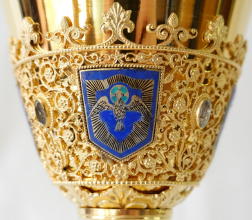 Solid silver gilt antique French Gothic Chalice.